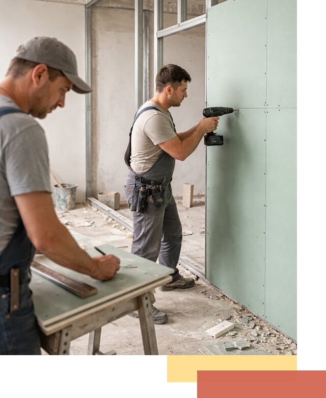 Перегородки из влагостойкого гипсокартона под ключ в Сосногорске