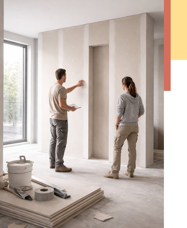 Зонирующая перегородка из гипсокартона в Сосногорске от 2888 руб. под ключ | ОТДЕЛОЧНИК-Сно