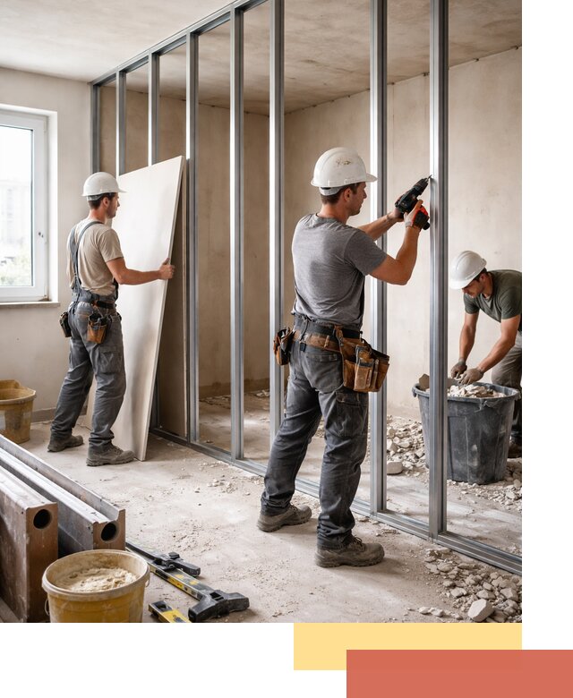 Перенос гипсокартонной перегородки в Сосногорске профессионально и быстро