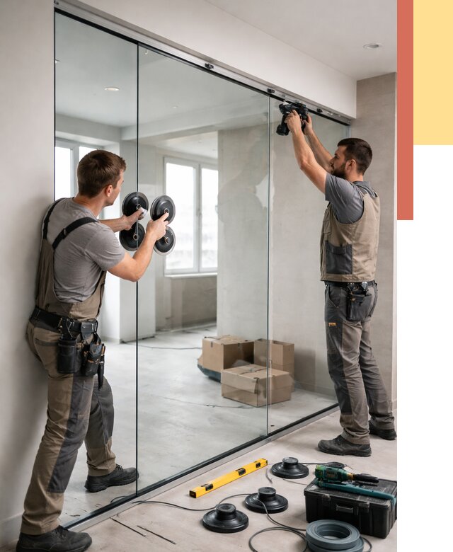 Монтаж стеклянных перегородок в Сосногорске от 6705 руб. | ОТДЕЛОЧНИК-Сно