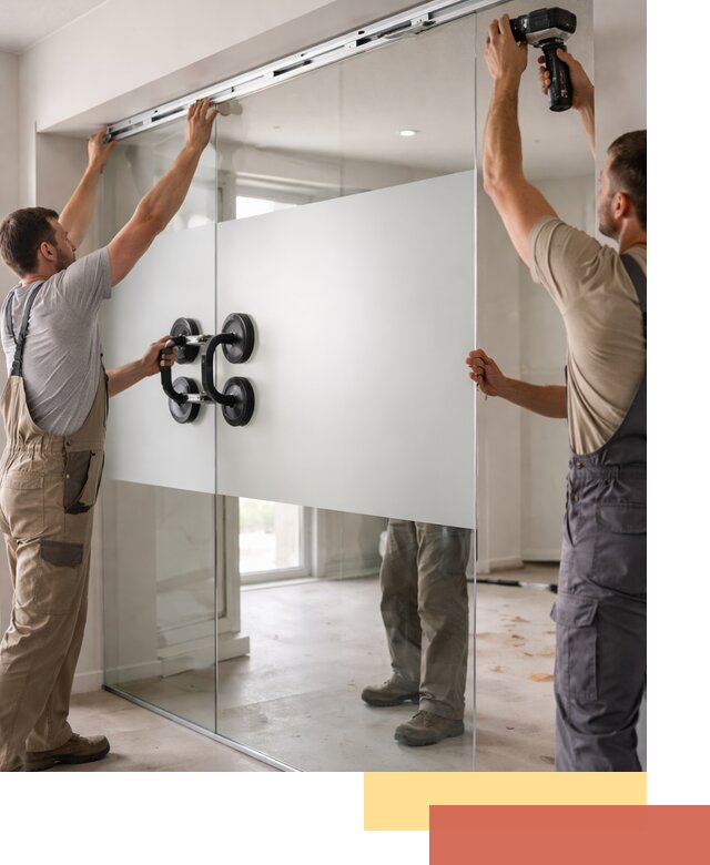 Матовые стеклянные перегородки под ключ в Сосногорске