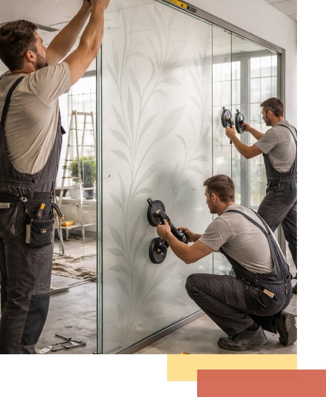 Стеклянные перегородки с рисунком на заказ в Сосногорске