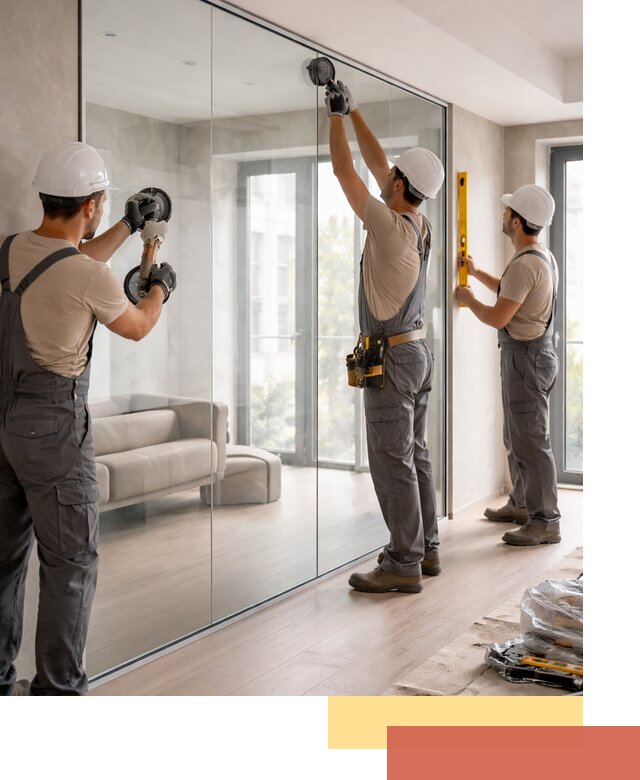 Перегородки из закаленного стекла в Сосногорске для офисов и квартир