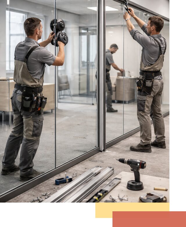 Стеклянные офисные перегородки под ключ в Сосногорске