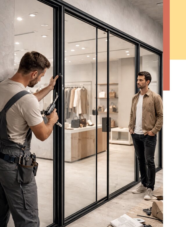 Стеклянные перегородки для магазинов в Сосногорске от 8459 руб. под ключ | ОТДЕЛОЧНИК-Сно