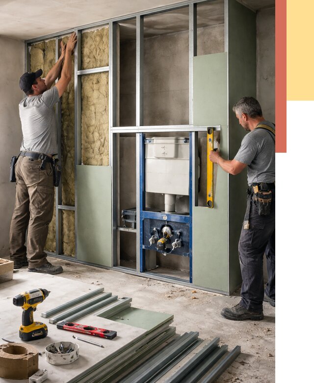 Установка сантехнических перегородок в Сосногорске от 8769 руб. | ОТДЕЛОЧНИК-Сно