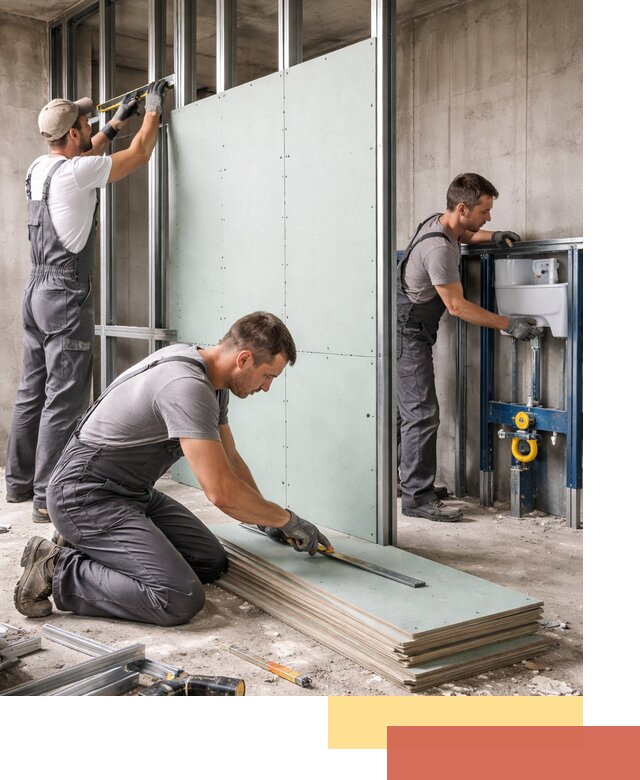 Монтаж и ремонт сантехнических перегородок в Сосногорске