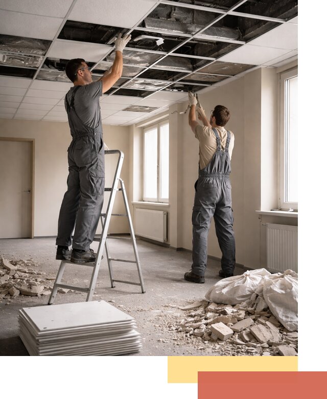 Демонтаж потолков Армстронг профессионально в Сосногорске