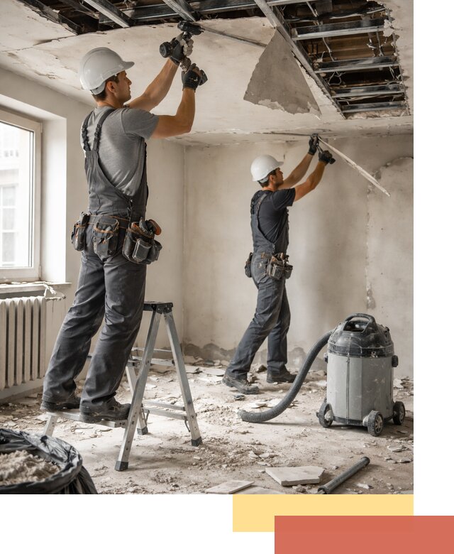 Демонтаж гипсокартонного потолка в Сосногорске быстро и аккуратно