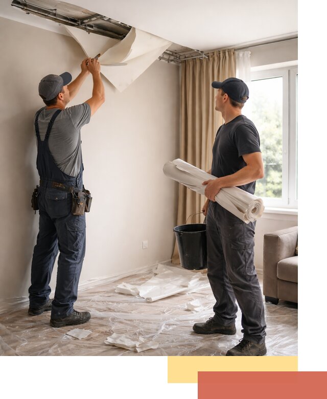 Демонтаж натяжного потолка в Сосногорске быстро и аккуратно