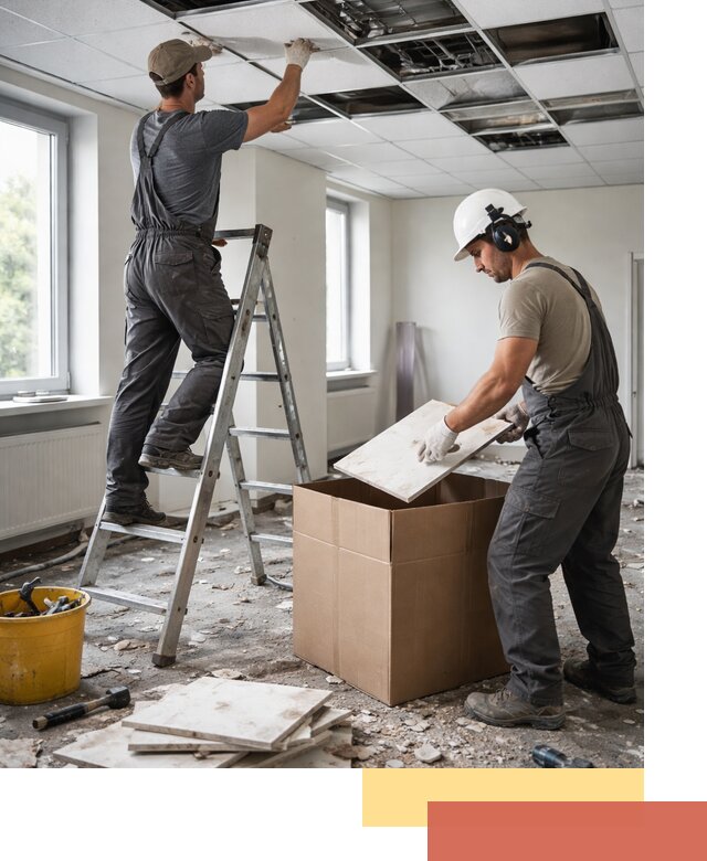 Демонтаж потолочной плитки в Сосногорске быстро и аккуратно