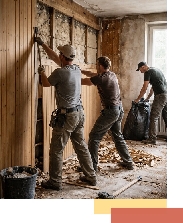 Демонтаж вагонки и вывоз материалов в Сосногорске