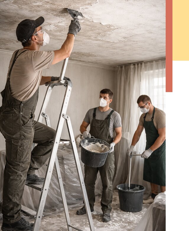 Удаление побелки с потолка в Сосногорске от 2579 руб. быстро и недорого | ОТДЕЛОЧНИК-Сно