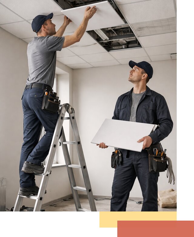 Обслуживание подвесного потолка в Сосногорске — ремонт и чистка