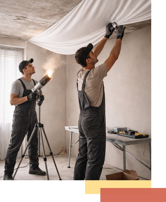 Установка натяжного потолка под ключ в Сосногорске