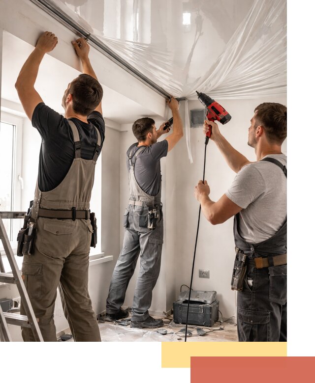 Монтаж глянцевого натяжного потолка в Сосногорске быстро и качественно