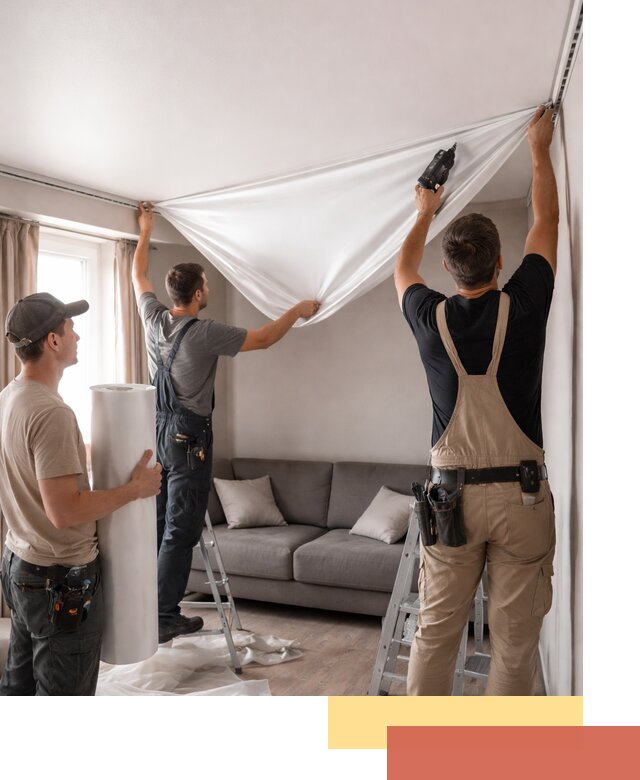 Монтаж сатинового натяжного потолка в Сосногорске качественно и быстро