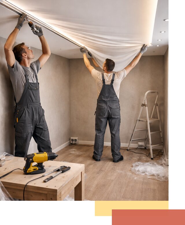 Монтаж натяжного потолка с подсветкой в Сосногорске цена и сроки