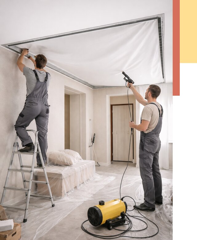 Монтаж натяжного потолка в прихожей в Сосногорске от 2734 руб. под ключ | ОТДЕЛОЧНИК-Сно