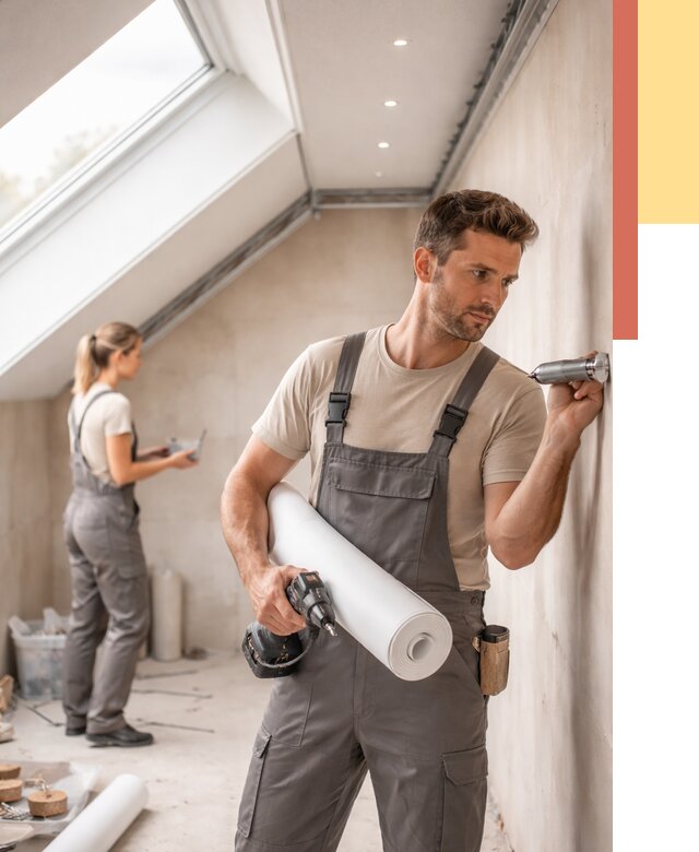 Монтаж натяжного потолка на мансарде в Сосногорске от 3611 руб. | ОТДЕЛОЧНИК-Сно