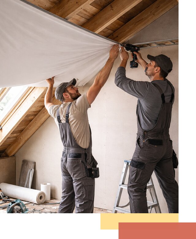 Монтаж натяжного потолка в мансарде в Сосногорске