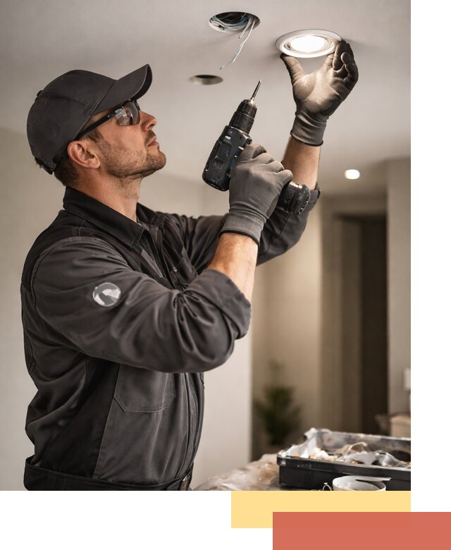 Установка точечных светильников в натяжной потолок в Сосногорске