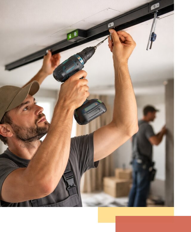 Установка трековых светильников в натяжной потолок в Сосногорске