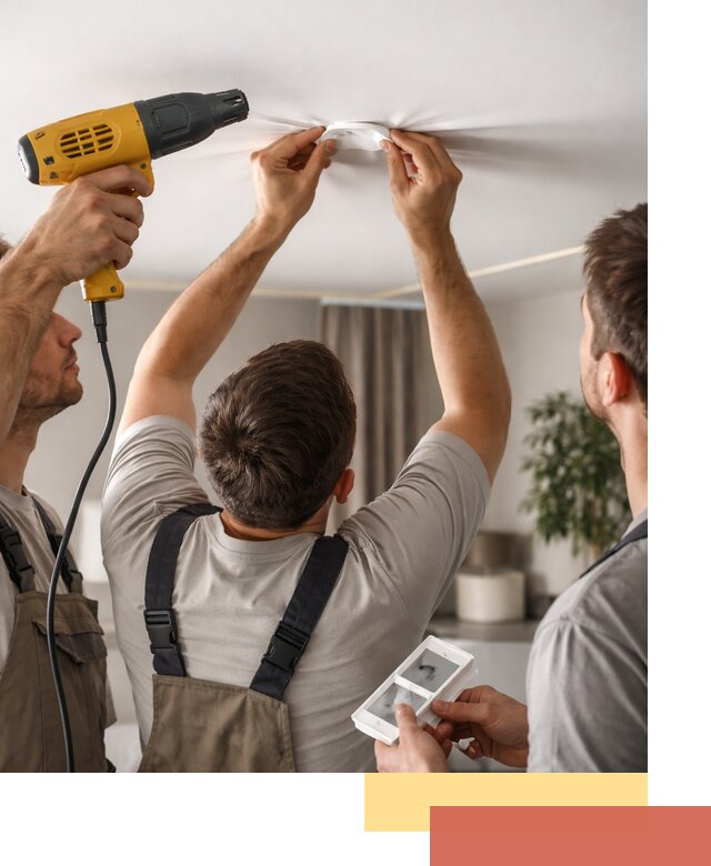 Ремонт прокола полотна натяжного потолка в Сосногорске