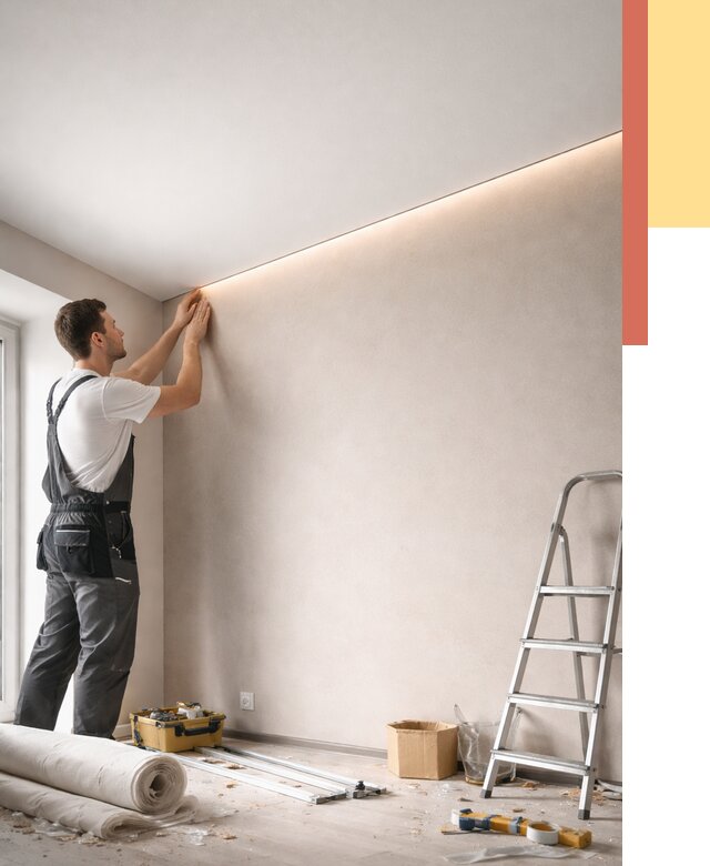 Теневые натяжные потолки в Сосногорске от 8459 руб. под ключ | ОТДЕЛОЧНИК-Сно