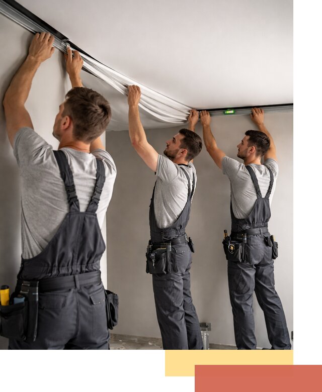 Теневые натяжные потолки в Сосногорске: монтаж и отделка быстро и качественно