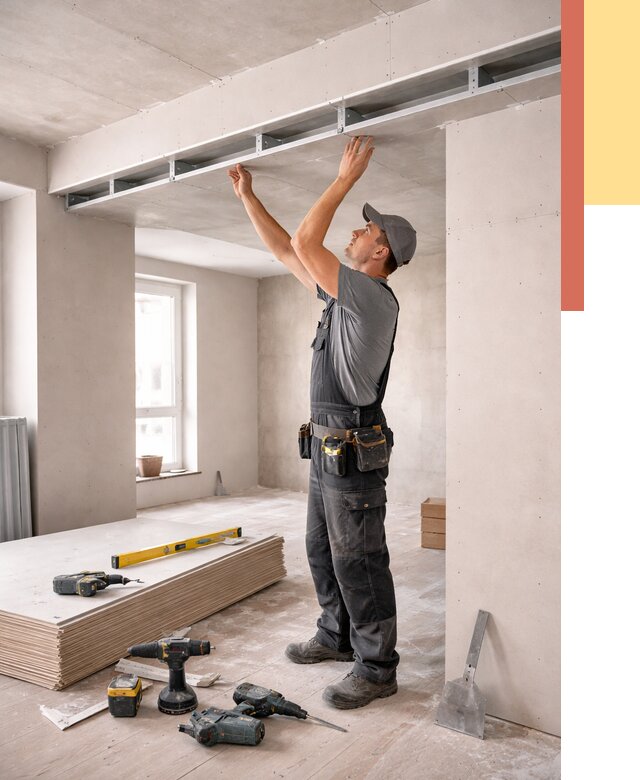 Потолок из гипсокартона с нишей в Сосногорске от 1290 руб. под ключ | ОТДЕЛОЧНИК-Сно