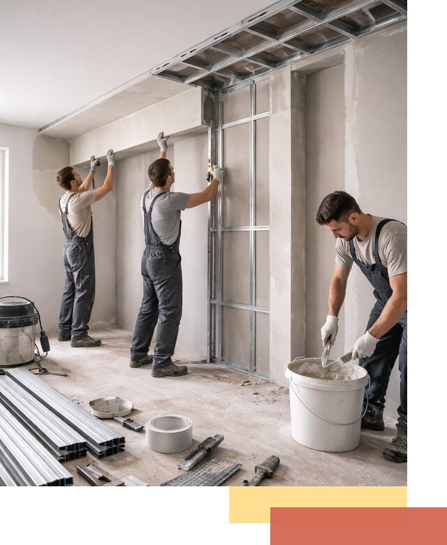 Монтаж потолка из гипсокартона с нишей в Сосногорске