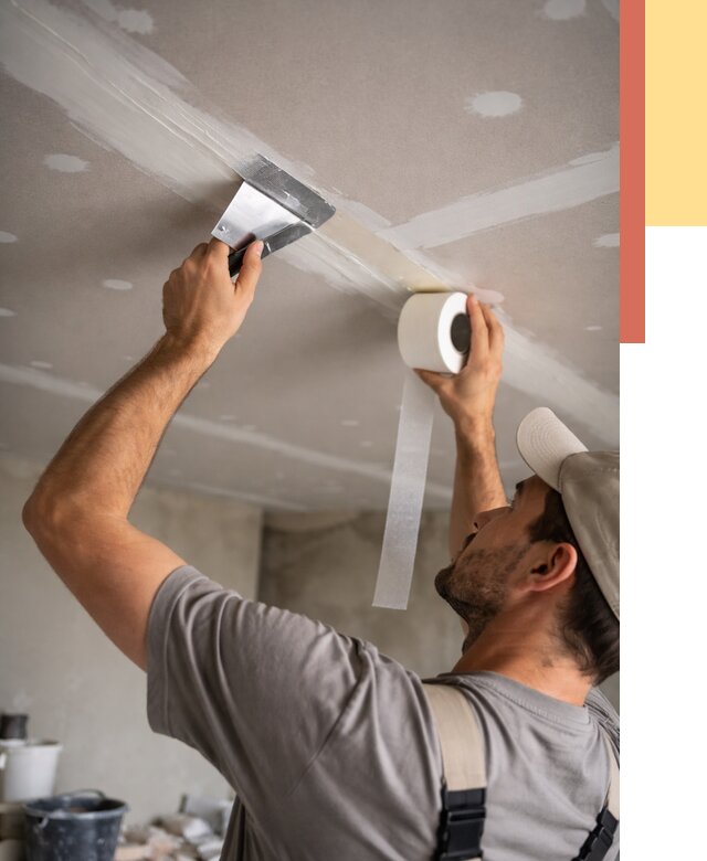 Обработка швов потолка ГКЛ в Сосногорске от 7737 руб. под ключ | ОТДЕЛОЧНИК-Сно