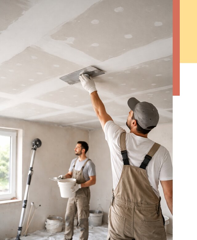 Шпаклевка потолка из гипсокартона в Сосногорске от 3301 руб./м2 — услуги под ключ | ОТДЕЛОЧНИК-Сно