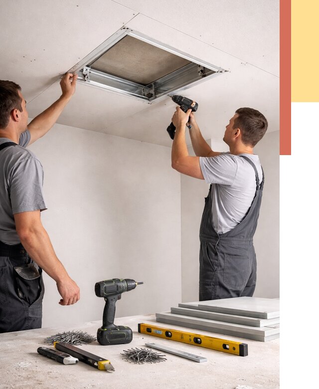 Установка люка в потолок ГКЛ в Сосногорске от 2579 руб. под ключ | ОТДЕЛОЧНИК-Сно