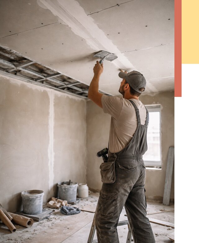 Ремонт потолка из гипсокартона в Сосногорске от 671 руб./м² — быстро и недорого | ОТДЕЛОЧНИК-Сно