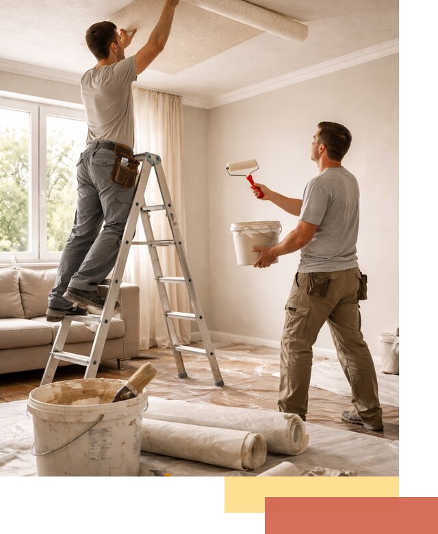 Поклейка обоев на потолок в Сосногорске — качественно и быстро