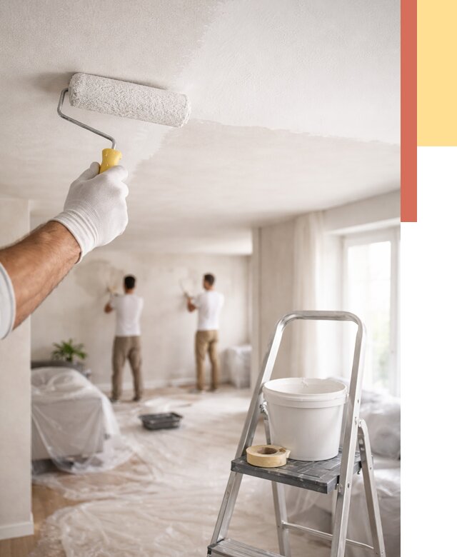 Покраска потолка акриловой краской в Сосногорске от 2579 руб. | ОТДЕЛОЧНИК-Сно