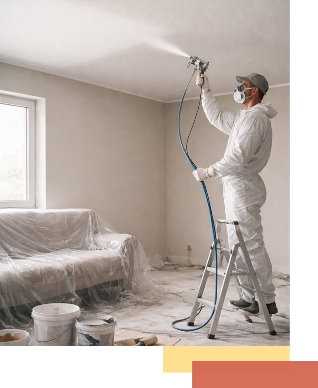 Покраска потолка краскопультом в Сосногорске быстро и качественно