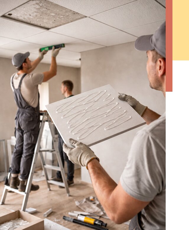 Монтаж потолочной плитки в Сосногорске от 4642 руб. — быстро и недорого | ОТДЕЛОЧНИК-Сно