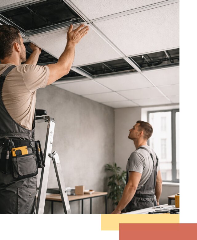 Монтаж потолочной плитки в Сосногорске качественно и в срок