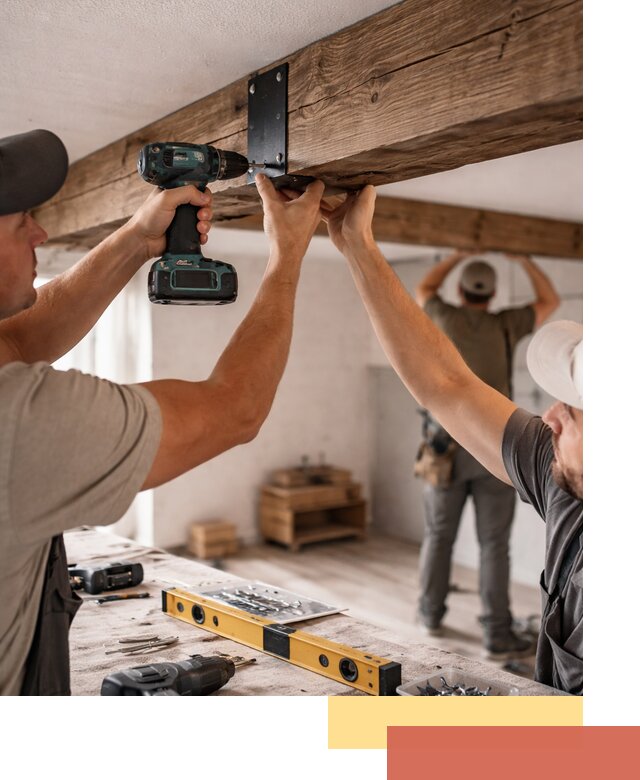 Монтаж декоративных потолочных балок в Сосногорске