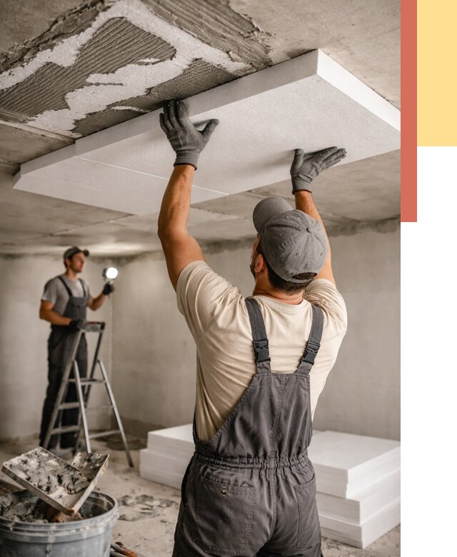 Утепление потолка пенопластом в Сосногорске от 4642 руб/м2 — недорого и быстро | ОТДЕЛОЧНИК-Сно