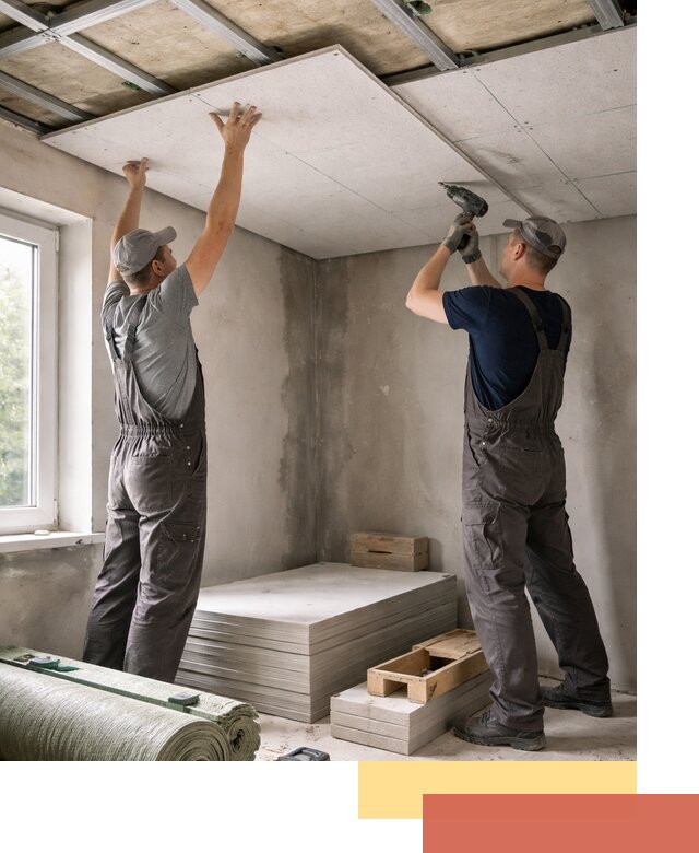 Шумоизоляция потолка панелями ЗИПС в Сосногорске